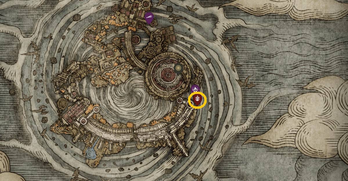 Emplacement de la carte Black Blade de Maliketh dans Elden Ring