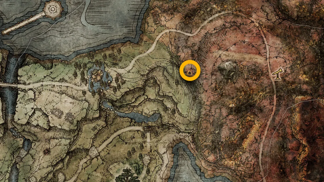 Gael Tunnel Sombre Smithing Stone 2 emplacements sur la carte dans Elden Ring