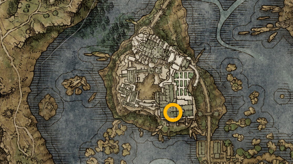 Emplacement de la carte Graven-School Talisman à Elden Ring