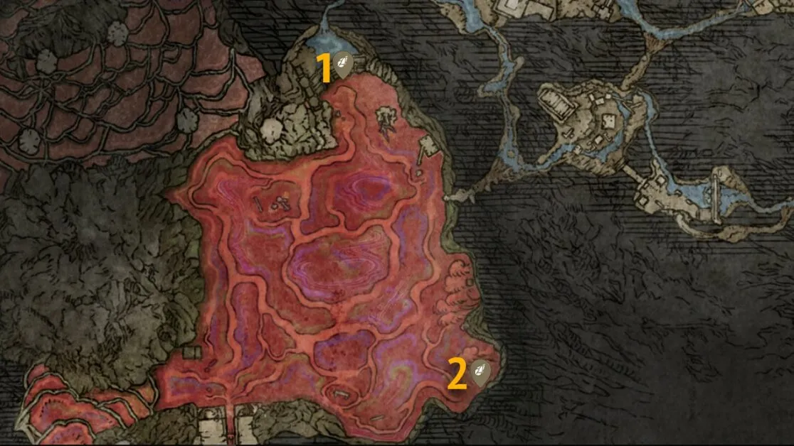 Lake of Rot Sombre Smithing Stone 8 emplacements cartographiques dans Elden Ring