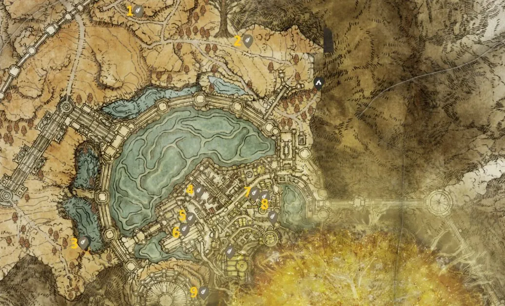 Elden Ring Smithing Stone 5 emplacements à Leyndell Royal Capital