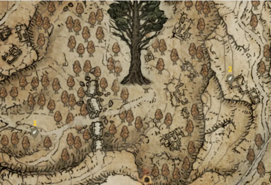 Minor Erdtree Somber Smithing Stone 5 emplacements sur la carte dans Elden Ring