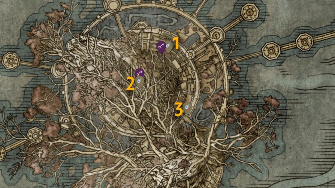 Sombres anciennes pierres de forge de dragon dans le Haligtree de Miquella