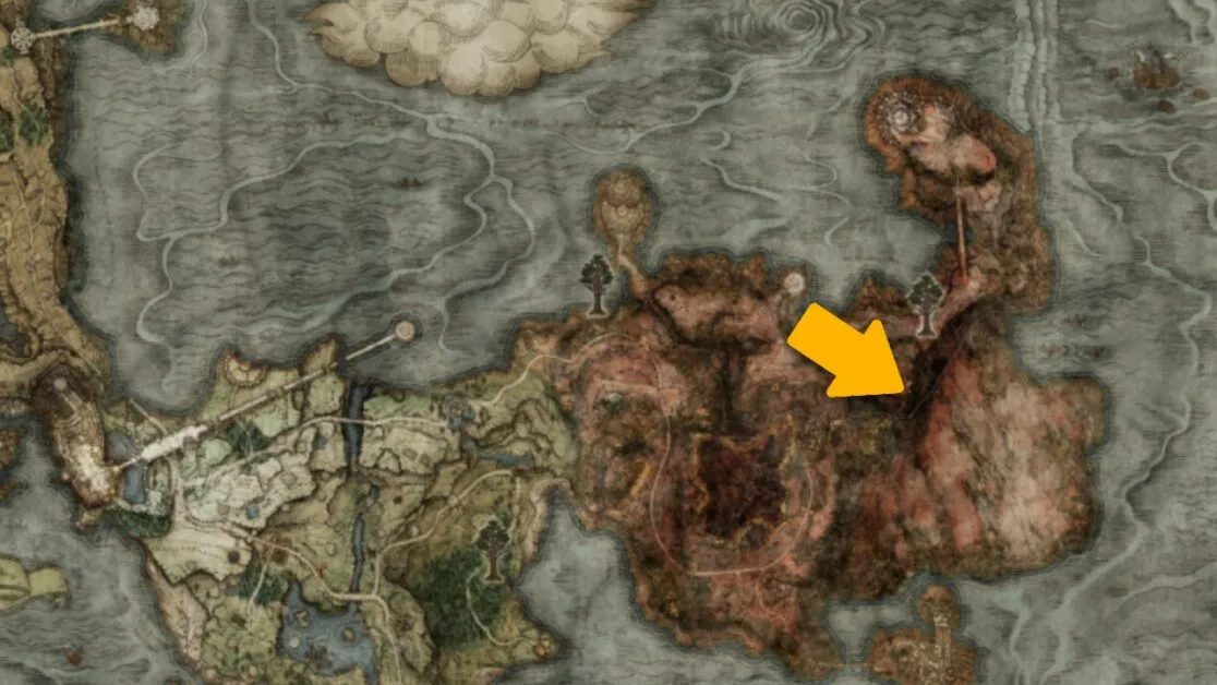 Emplacement de la carte du talisman Soreseal de Radagon dans Elden Ring
