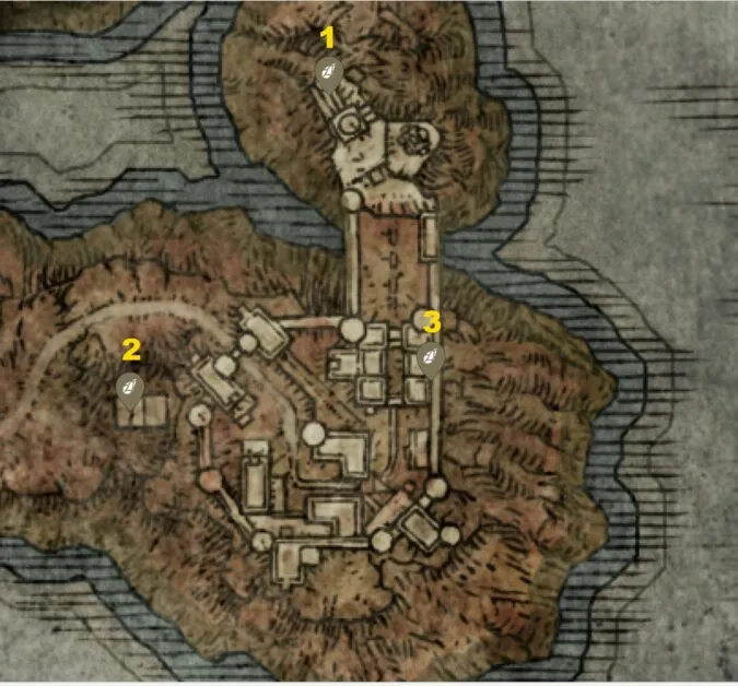 Château de Redmane Smithing Stones 6 emplacements sur la carte
