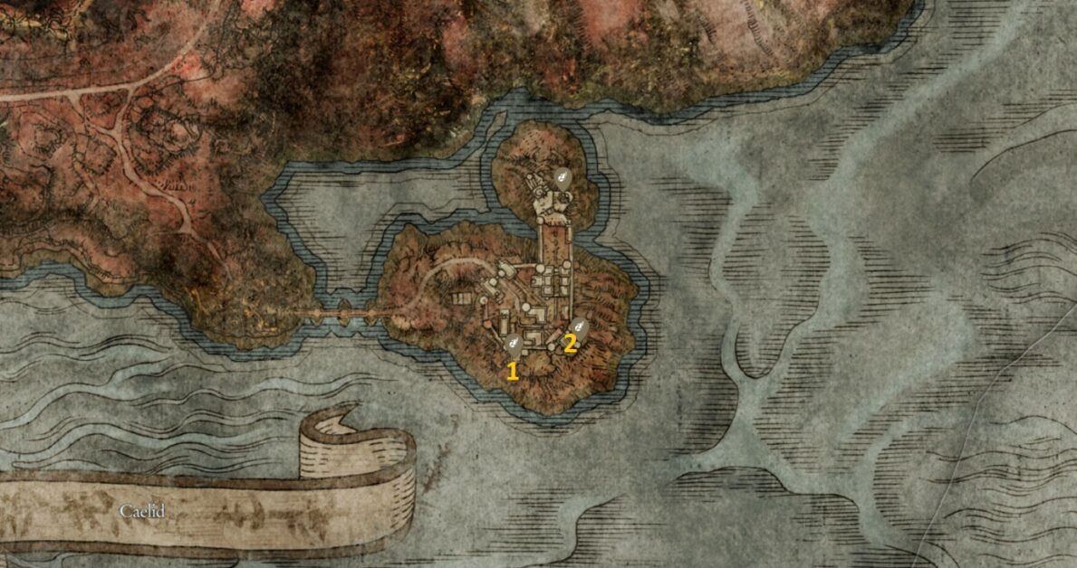 Redmane Castle Smithing Stone 5 emplacements sur la carte dans Elden Ring