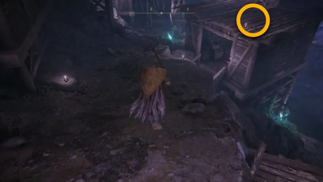 Elden Ring Faithful's Canvas Talisman - Cabanes en bois dans le tunnel de cristal de Sellia