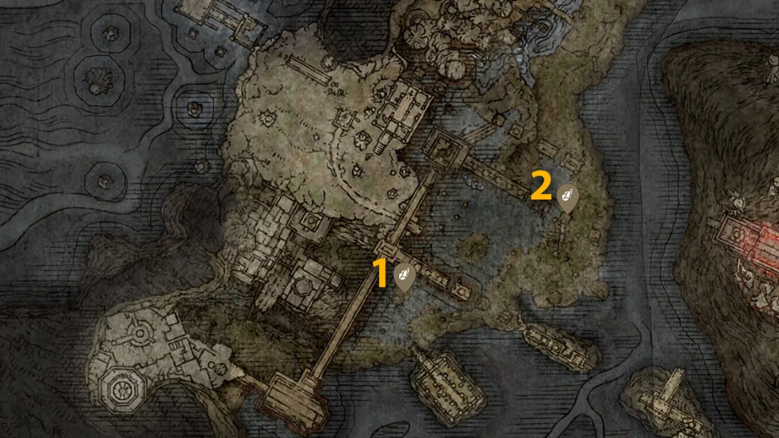 Siofra River Sombre Smithing Stone 2 emplacements sur la carte dans Elden Ring