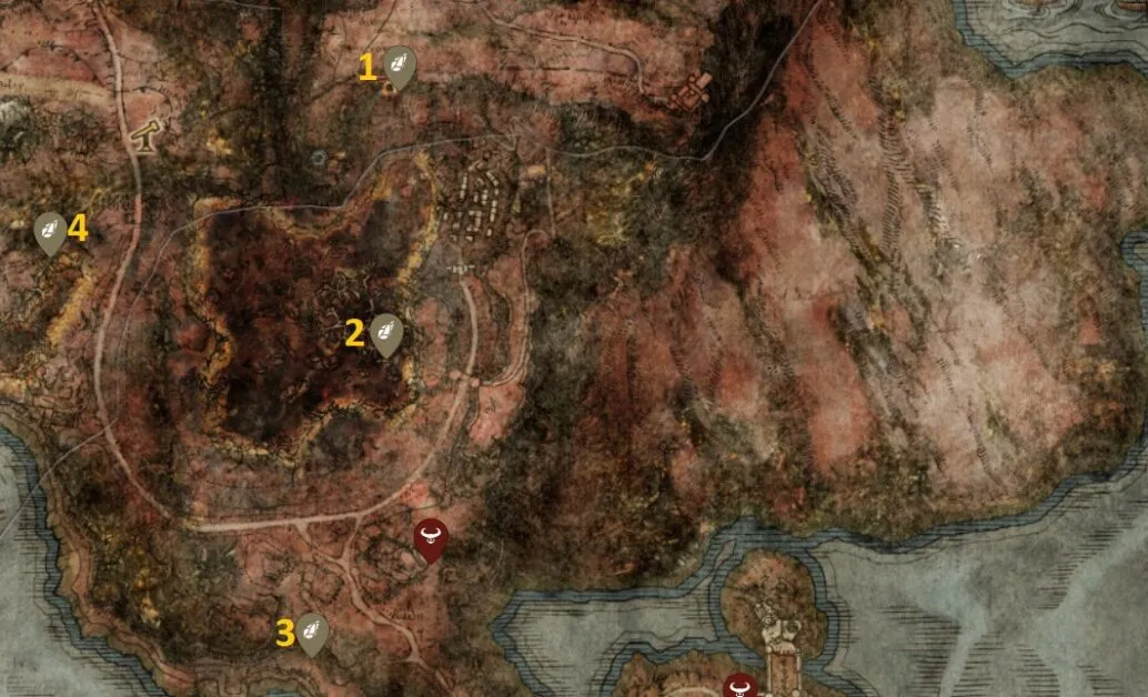 Sombre Smithing Stone 4 à Caelid dans Elden Ring