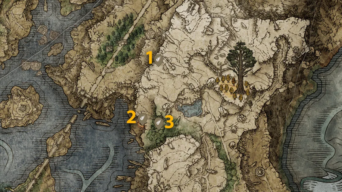 Crystal Tunnel Sombre Smithing Stone 2 emplacements sur la carte dans Elden Ring