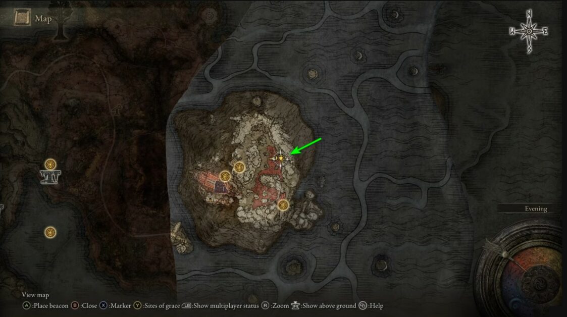 Emplacement de la carte Swarm of Flies dans Elden Ring