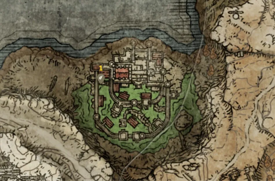 Shaded Castle Sombre Smithing Stone 5 emplacements sur la carte dans Elden Ring