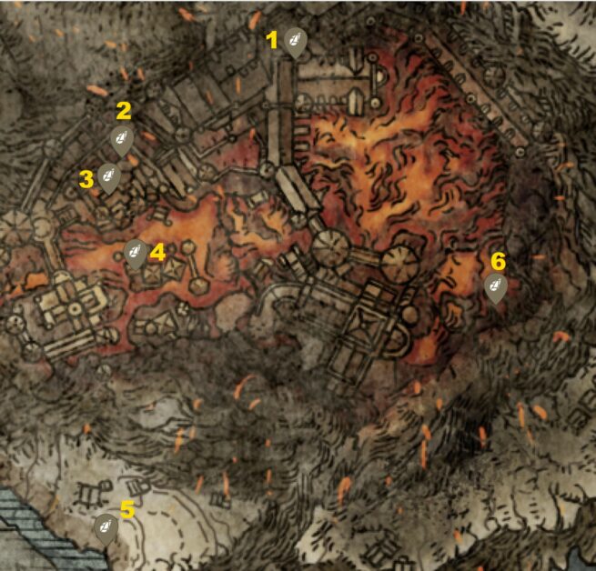 Volcano Manor Smithing Stones 6 dans Elden Ring