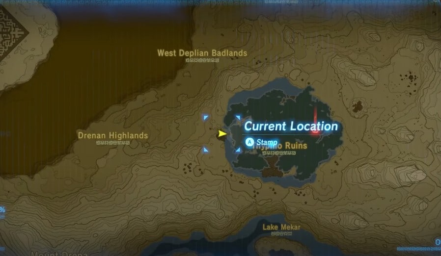 Emplacement du sanctuaire Ketoh Wawai à Zelda BOTW