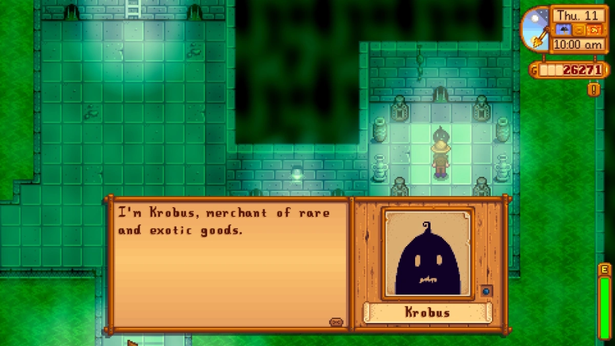Vendeur dans les égouts Stardew Valley
