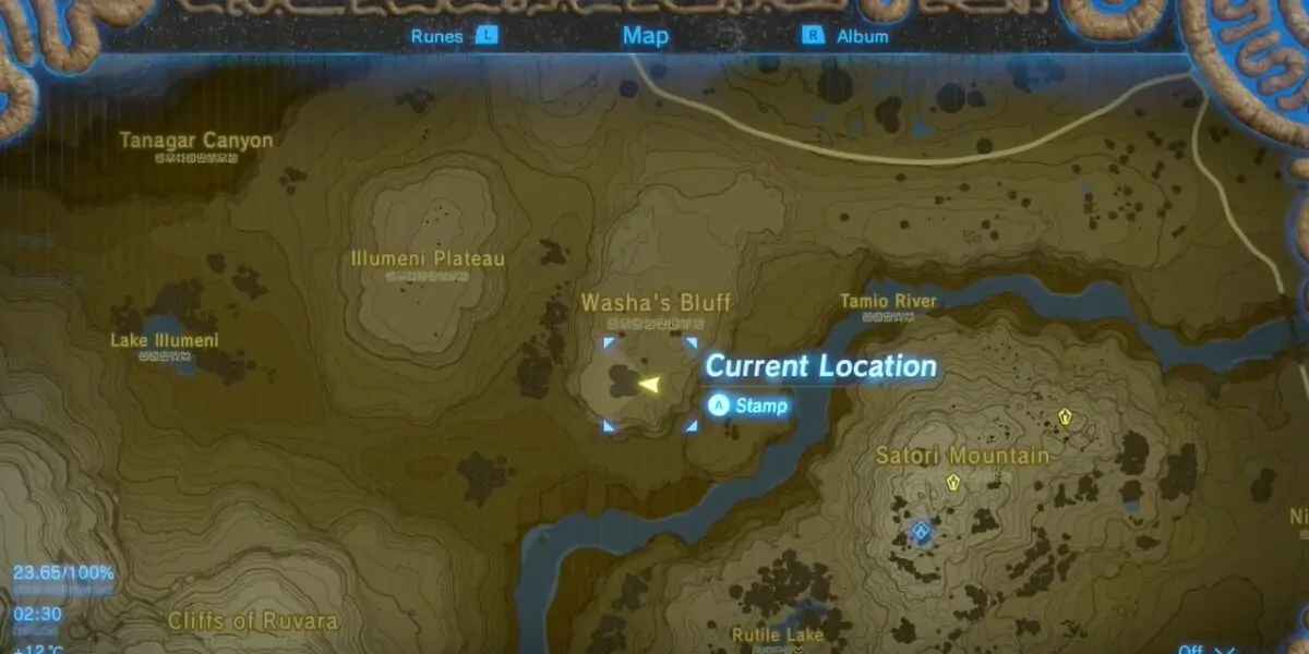 Emplacement du sanctuaire Mijah Rokee à Zelda BOTW