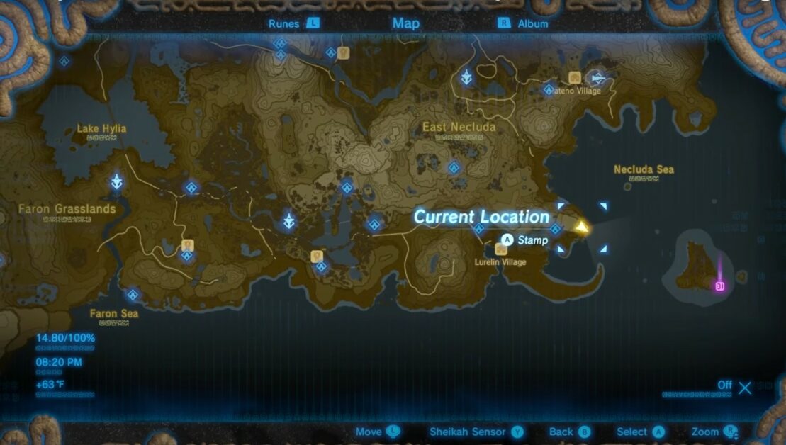 Emplacement du sanctuaire Muwo Jeem à Zelda BOTW