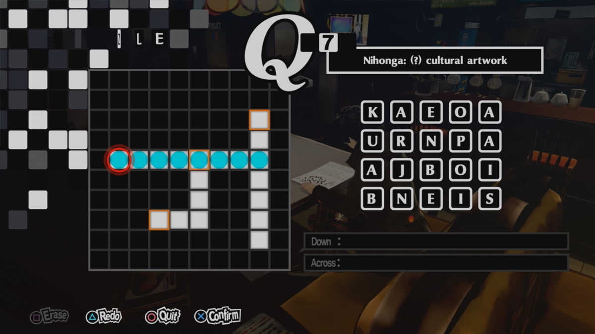 Exemple de mots croisés Persona 5