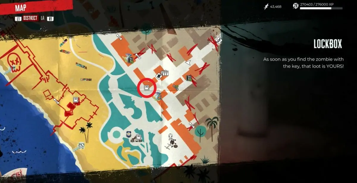 Emplacement de la clé de stockage des roses dans Dead Island 2