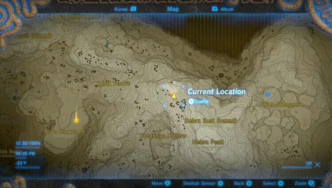 Emplacement du sanctuaire Shada Naw à Zelda BOTW