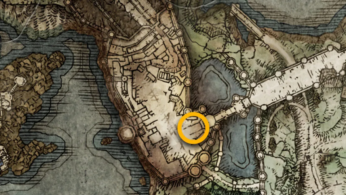 Stormveil Castle Sombre Smithing Stone 1 emplacement de la carte dans Elden Ring