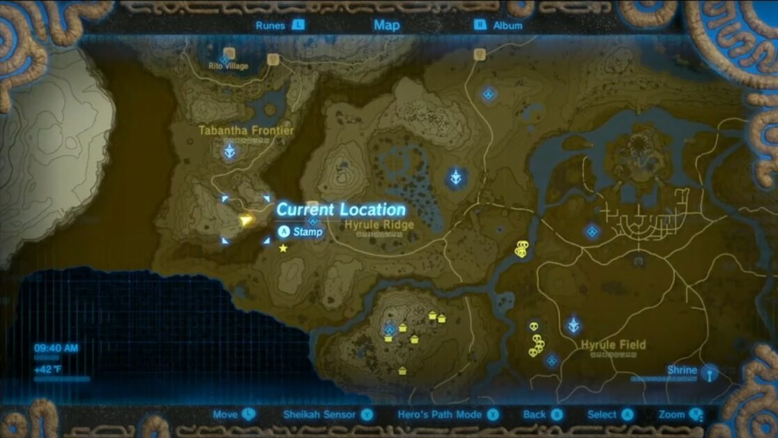 Emplacement du sanctuaire Tena Ko'sah à Zelda BOTW