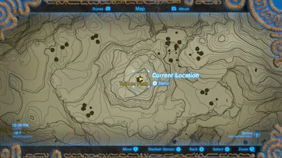 Arbre dans la quête L'oiseau dans la montagne dans Zelda BOTW