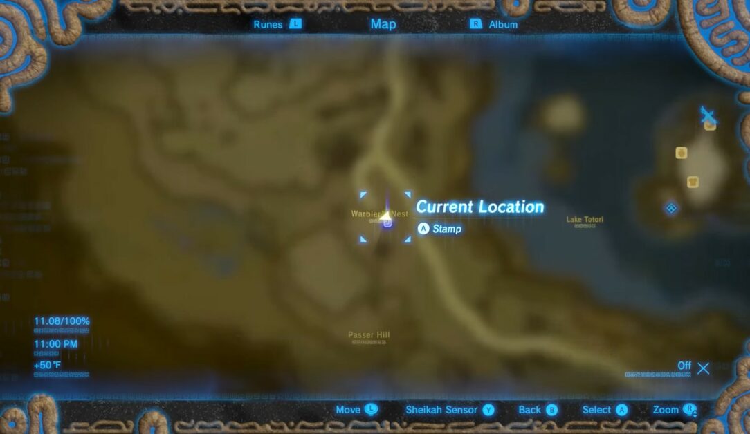 L'emplacement du sanctuaire Voo Lota est Zelda Breath of the Wild