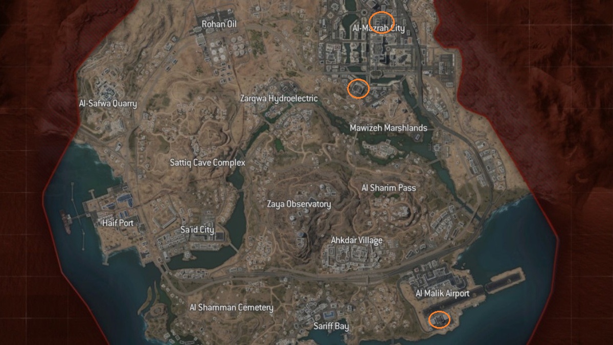 Emplacements des gilets Temperest gratuits de Warzone 2 Dmz Al Mazrah