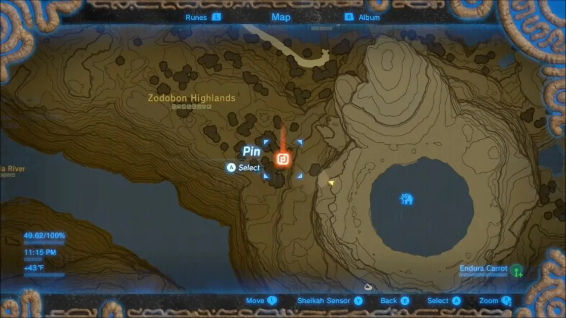 Zora Stone Monument # 5 emplacement à Zelda BOTW