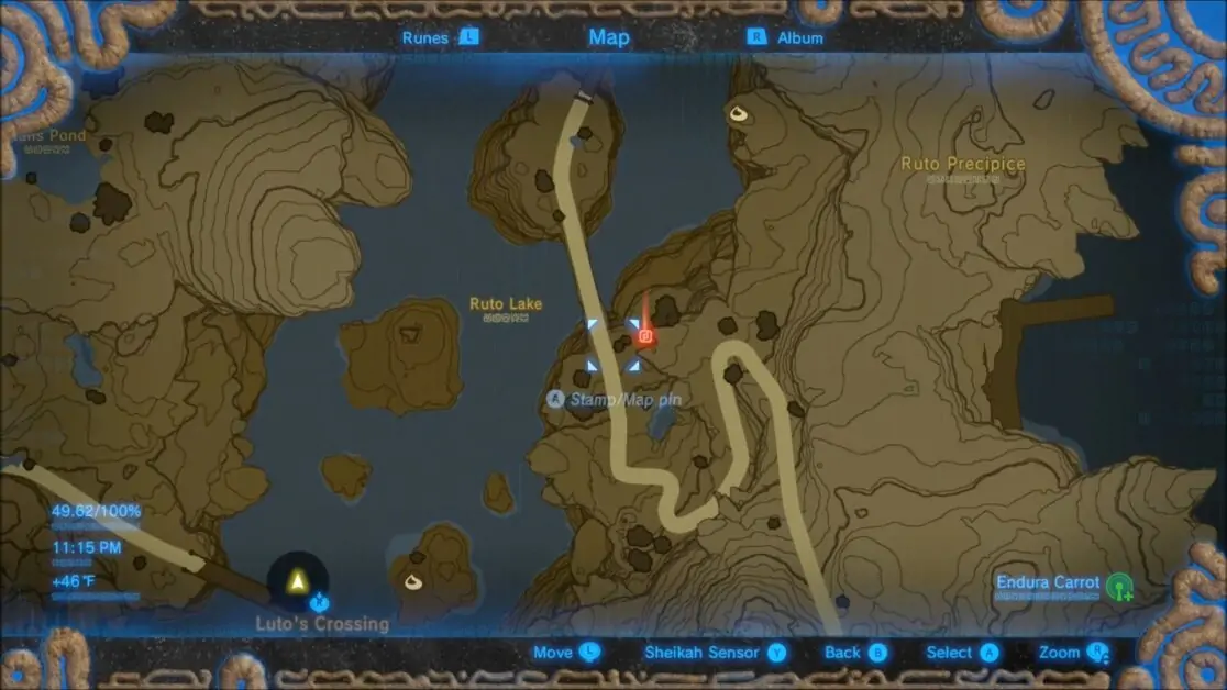 Zora Stone Monument # 7 emplacement à Zelda BOTW