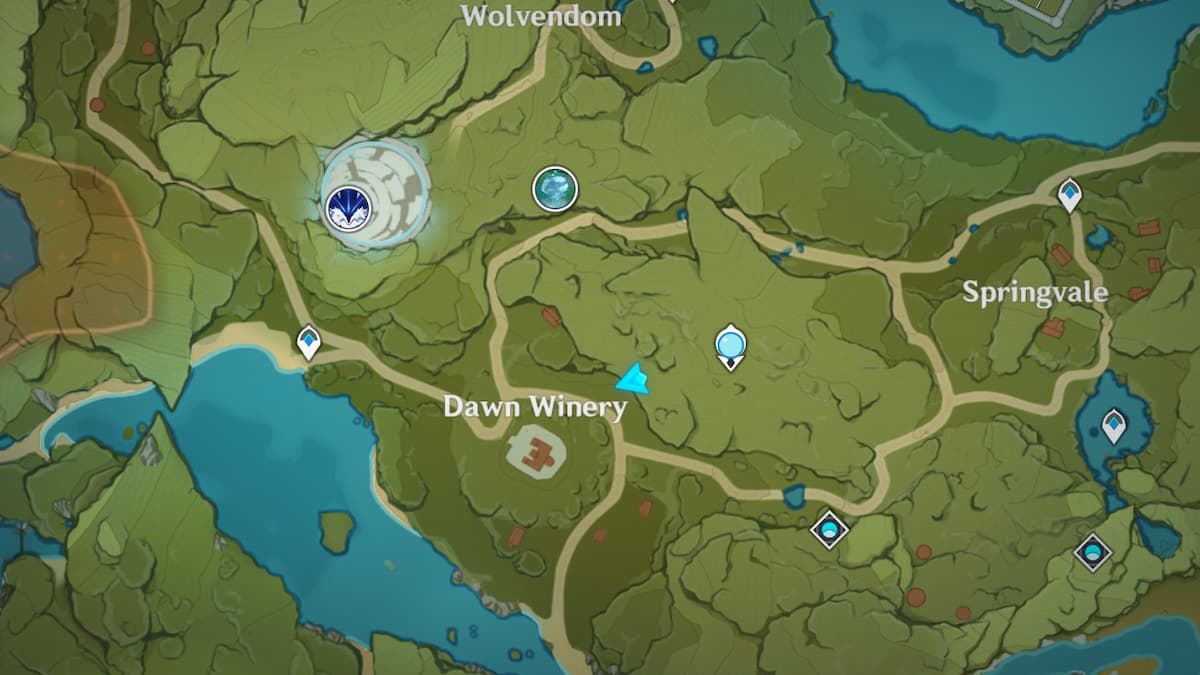 Genshin Impact  Carte des vignobles de l'aube