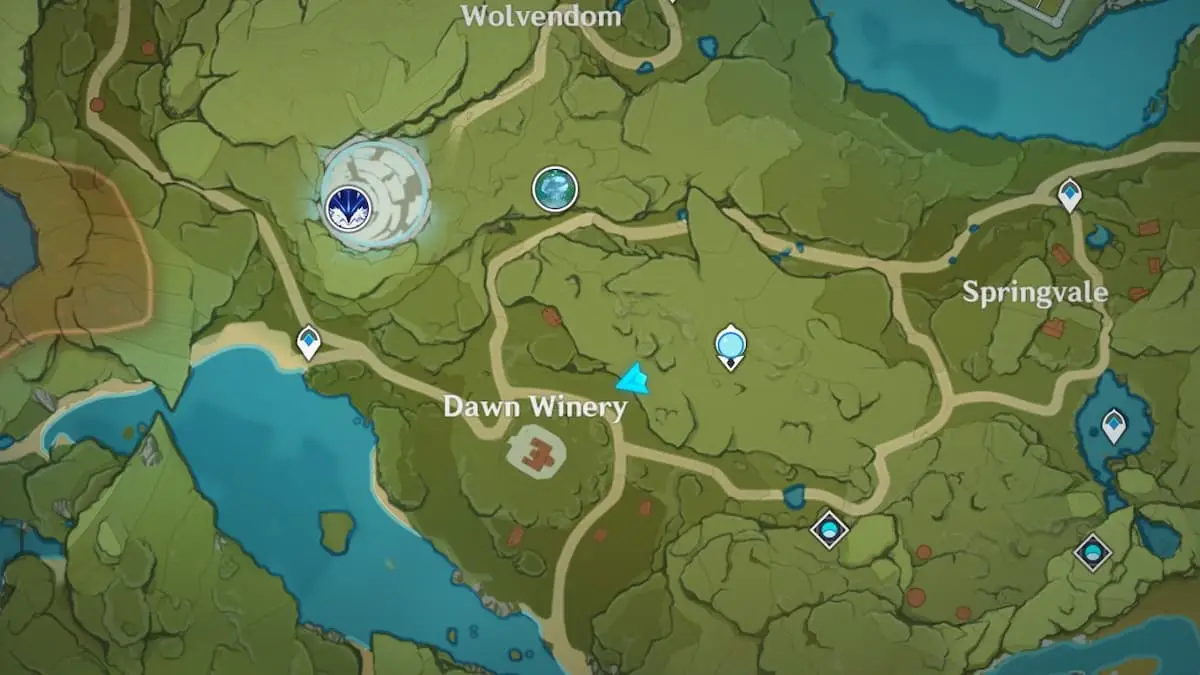 Genshin Impact  Carte des vignobles de l'aube