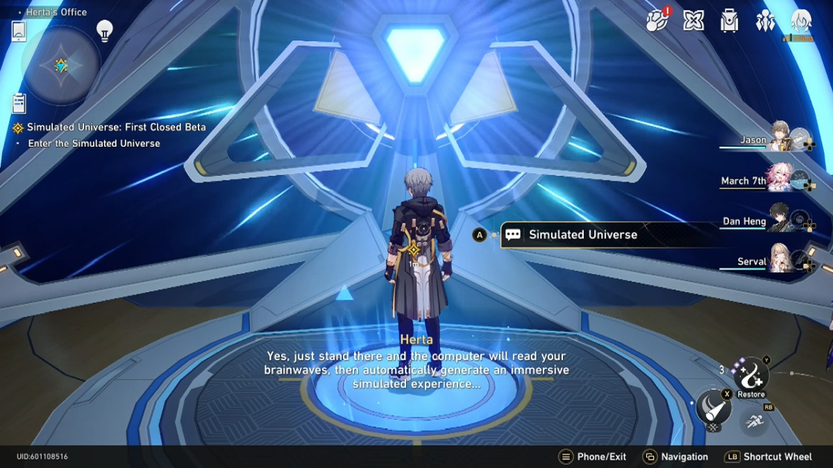 Honkai Star Rail Simulated Universe Première entrée bêta fermée