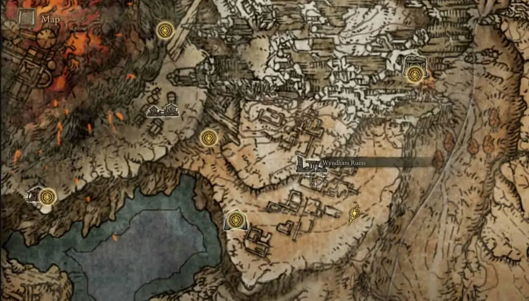 Pearldrake Talisman +1 emplacement sur la carte dans Elden Ring