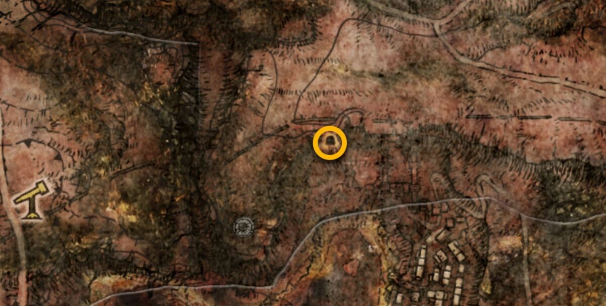 Sellia Crystal Tunnel Sombre Smithing Stone 3 emplacements sur la carte dans Elden Ring