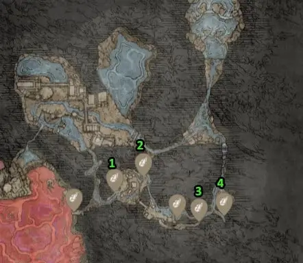 Ainsel River Smithing Stone 3 emplacements sur la carte