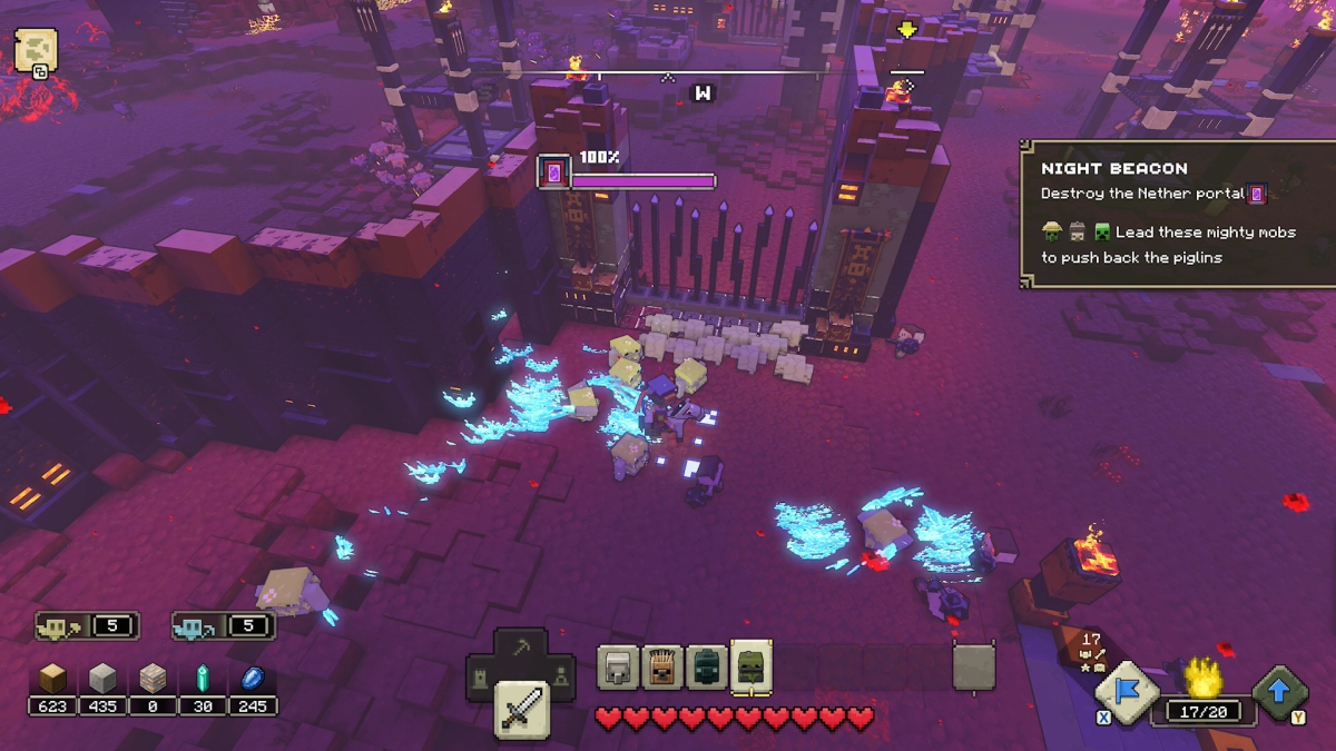 Portail de base de la balise de nuit Minecraft Legends