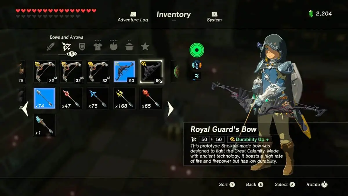 Comment obtenir un arc royal dans Zelda: Breath Of The Wild