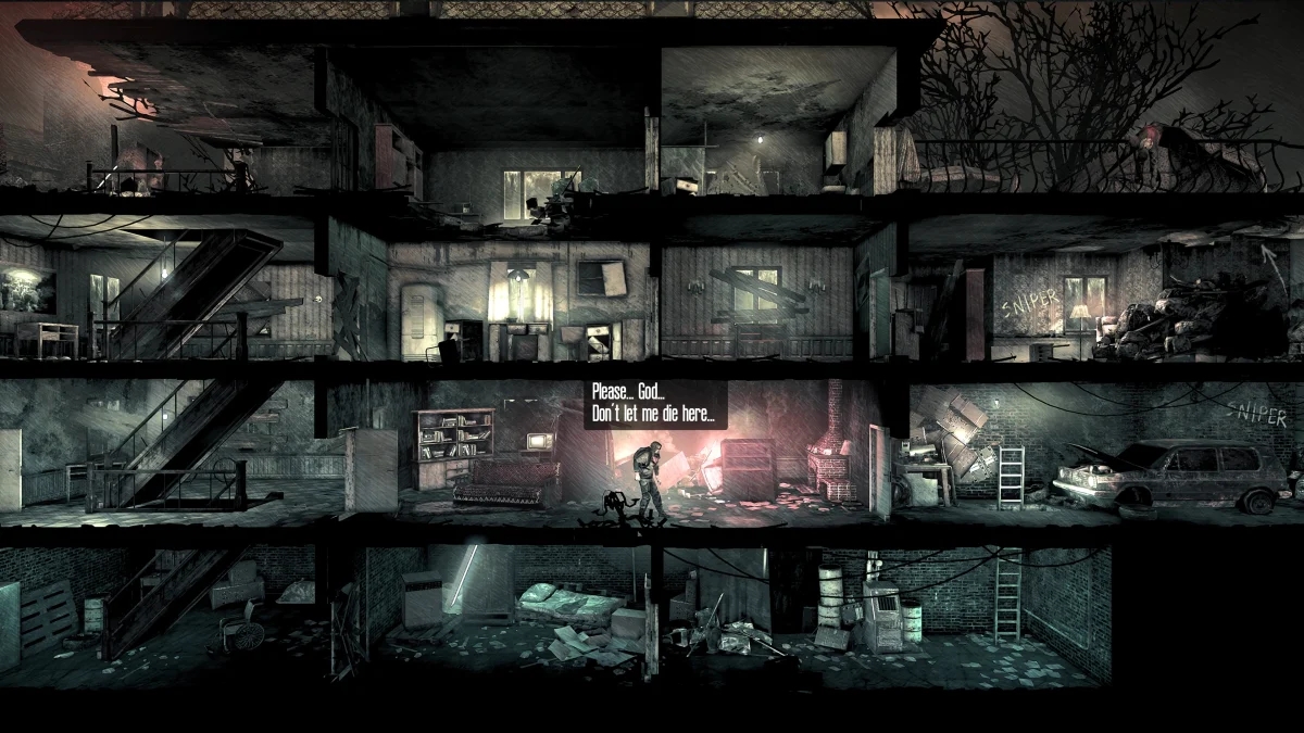 Jeux War Of Mine comme un abri antiatomique