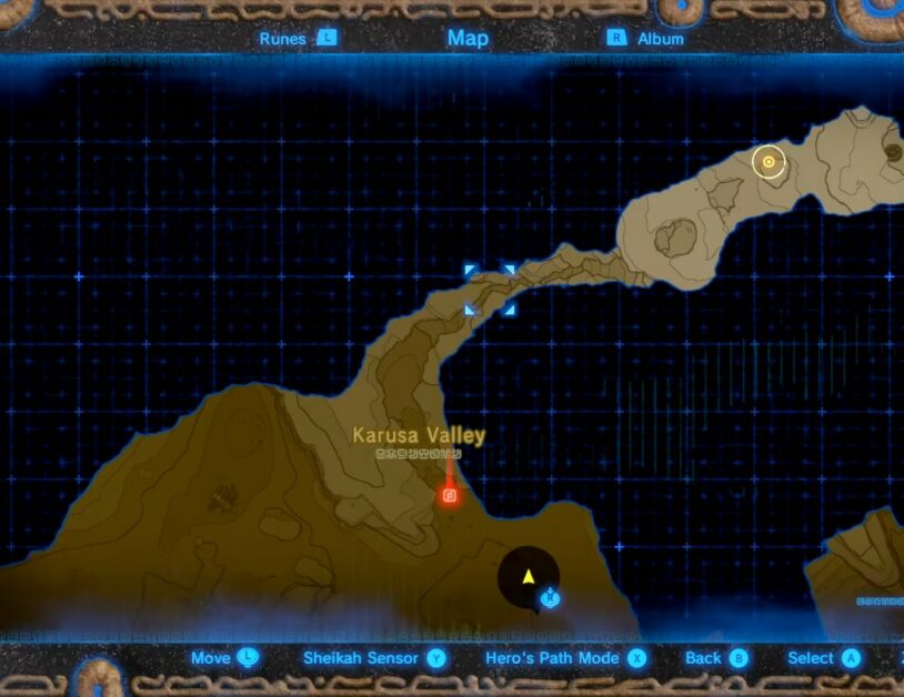 Emplacement de la cachette du clan Yiga