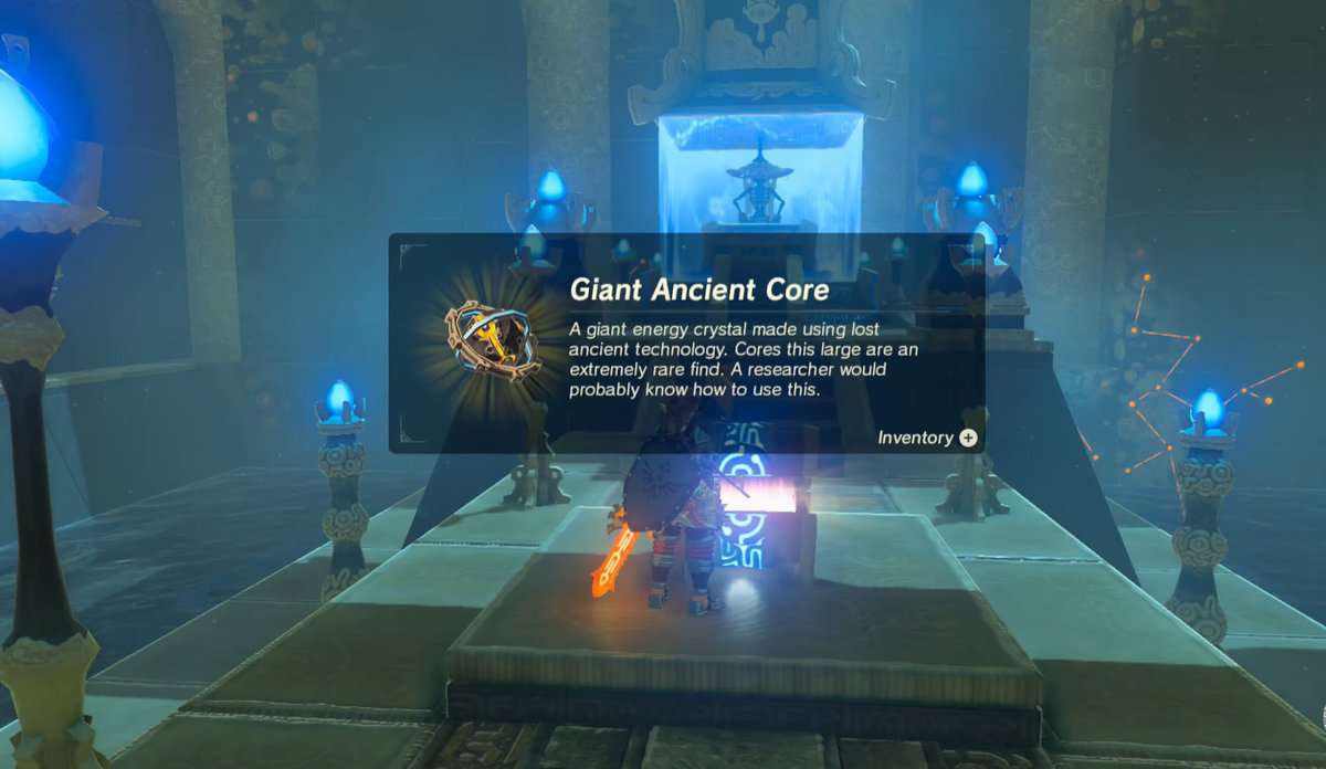 Zelda Breath Of The Wild Emplacement des noyaux anciens géants Tseret