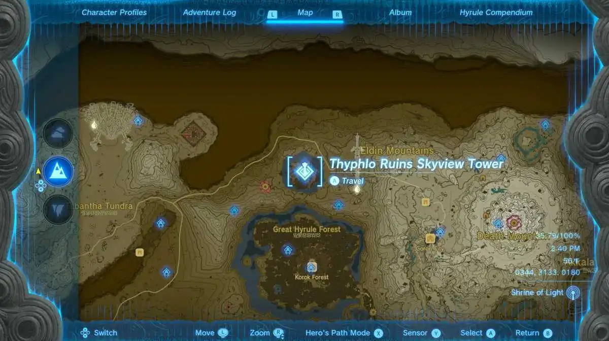 Zelda : Tears Of The Kingdom - Comment débloquer la tour Skyview des ruines de Thyphlo ?