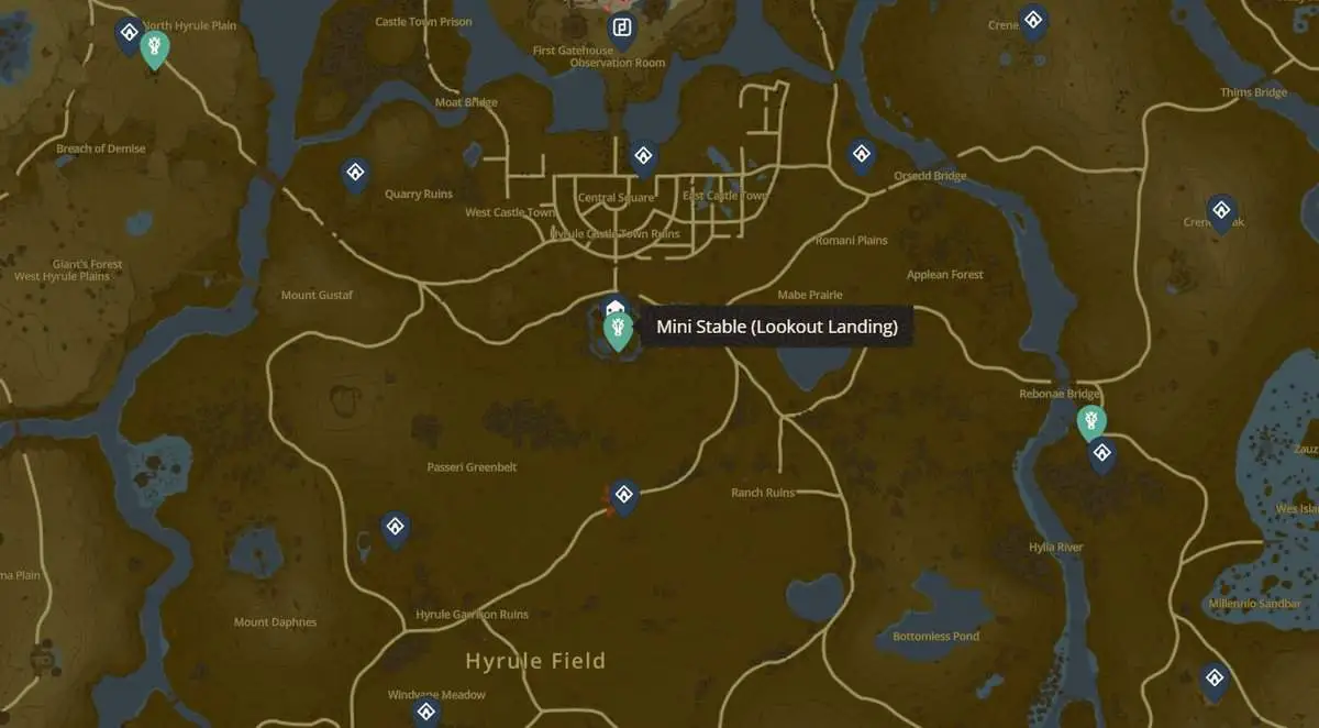 Zelda : Tears Of The Kingdom - Emplacements et cartes des écuries