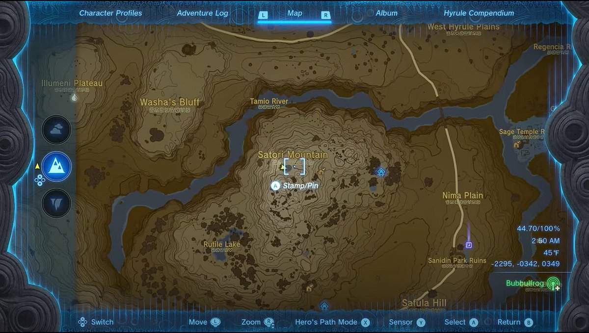 Zelda : Tears Of The Kingdom - Emplacement des cerisiers en fleurs