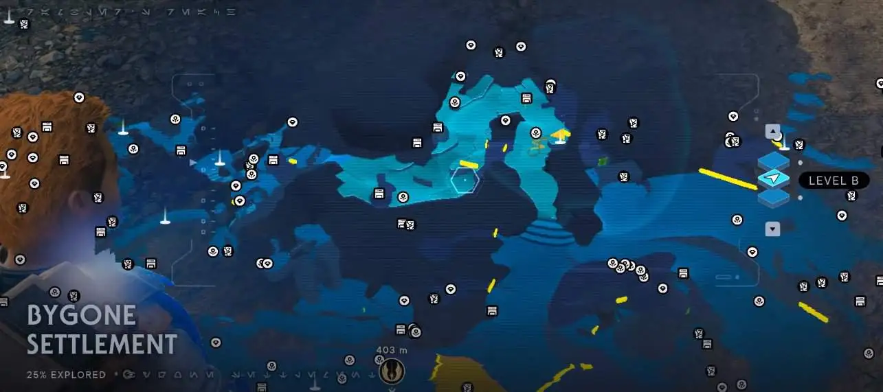 Bygone Settlement, deuxième emplacement prioritaire des éclats dans Jedi Survivor