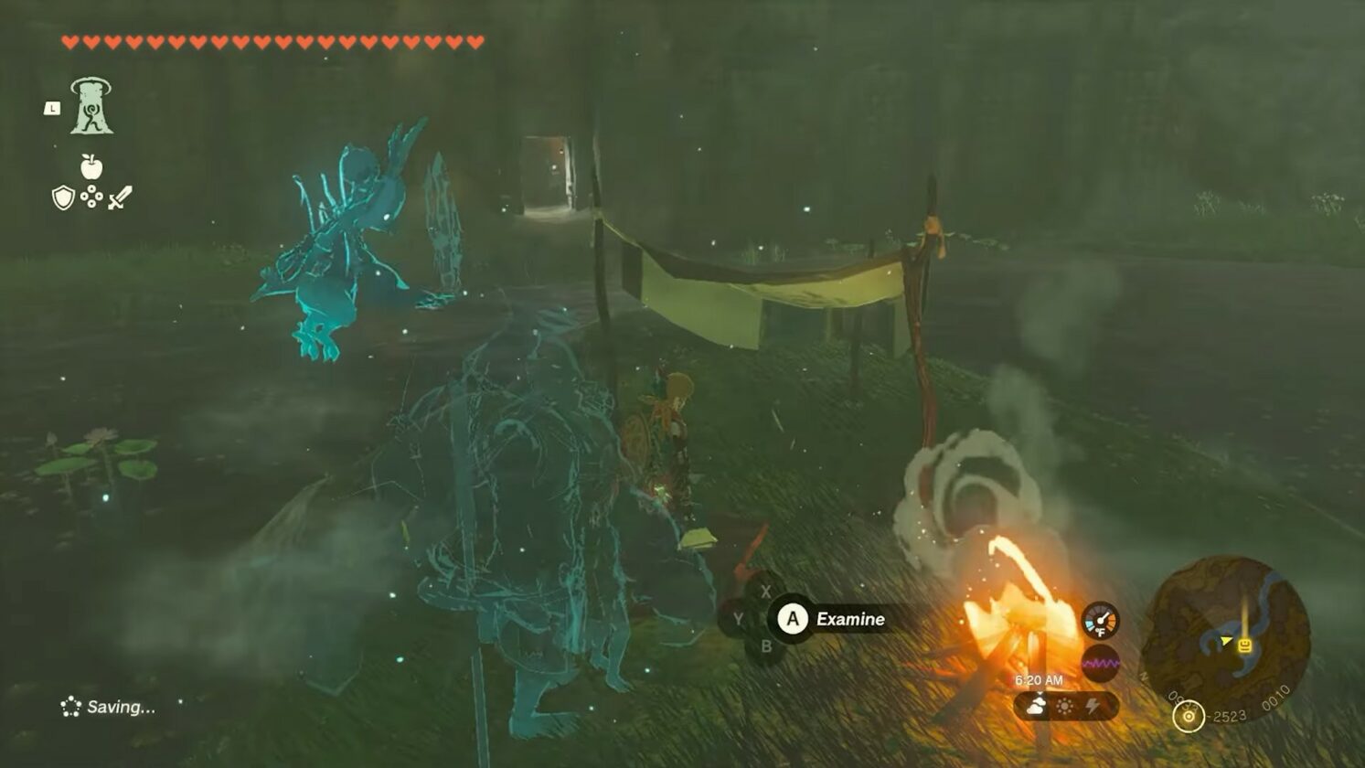 Camper devant la grotte dans Zelda TotK