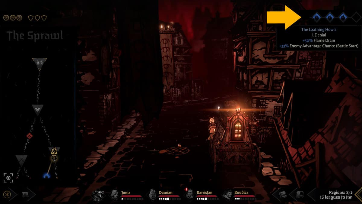 Niveaux de barre de dégoût dans Darkest Dungeon 2