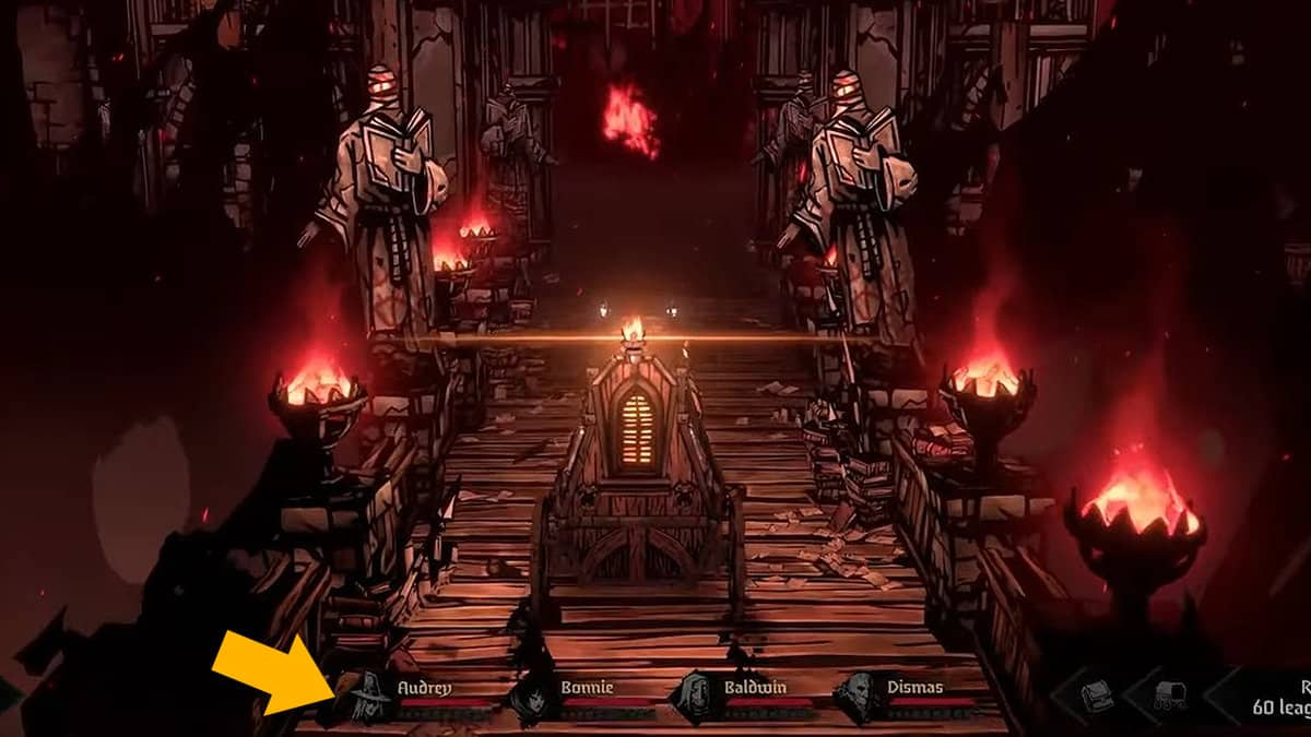 Faites glisser vos icônes de héros pour changer l'ordre des groupes dans Darkest Dungeon 2