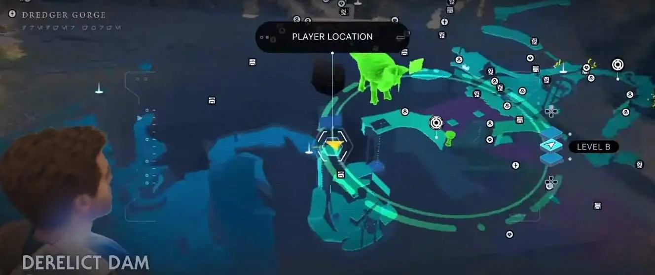 Barrage abandonné quatrième emplacement Priorite Shard dans Jedi Survivor